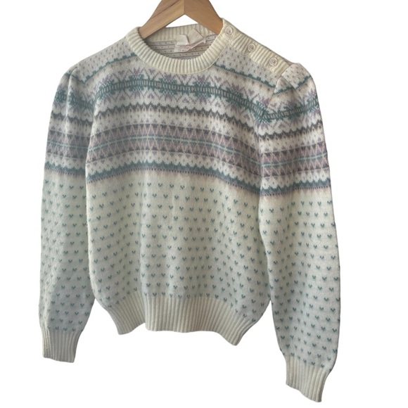 Contessina Sweaters - Contessina | Vintage Cream and Pastel Sweater -L